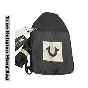 True Religion Box HS Sling Crossbody Bag Black New